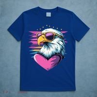 Retro Bald Eagle Valentines Day Funny Gift T-Shirt thumb 5