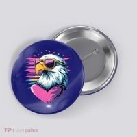 Retro Bald Eagle Valentines Day Funny Gift Button thumb 0