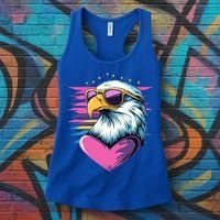 Retro Bald Eagle Valentines Day Funny Gift Women's Tank Top thumb 3
