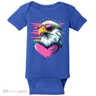 Retro Bald Eagle Valentines Day Funny Gift Baby Bodysuit