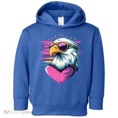 Retro Bald Eagle Valentines Day Funny Gift Toddler Hoodie