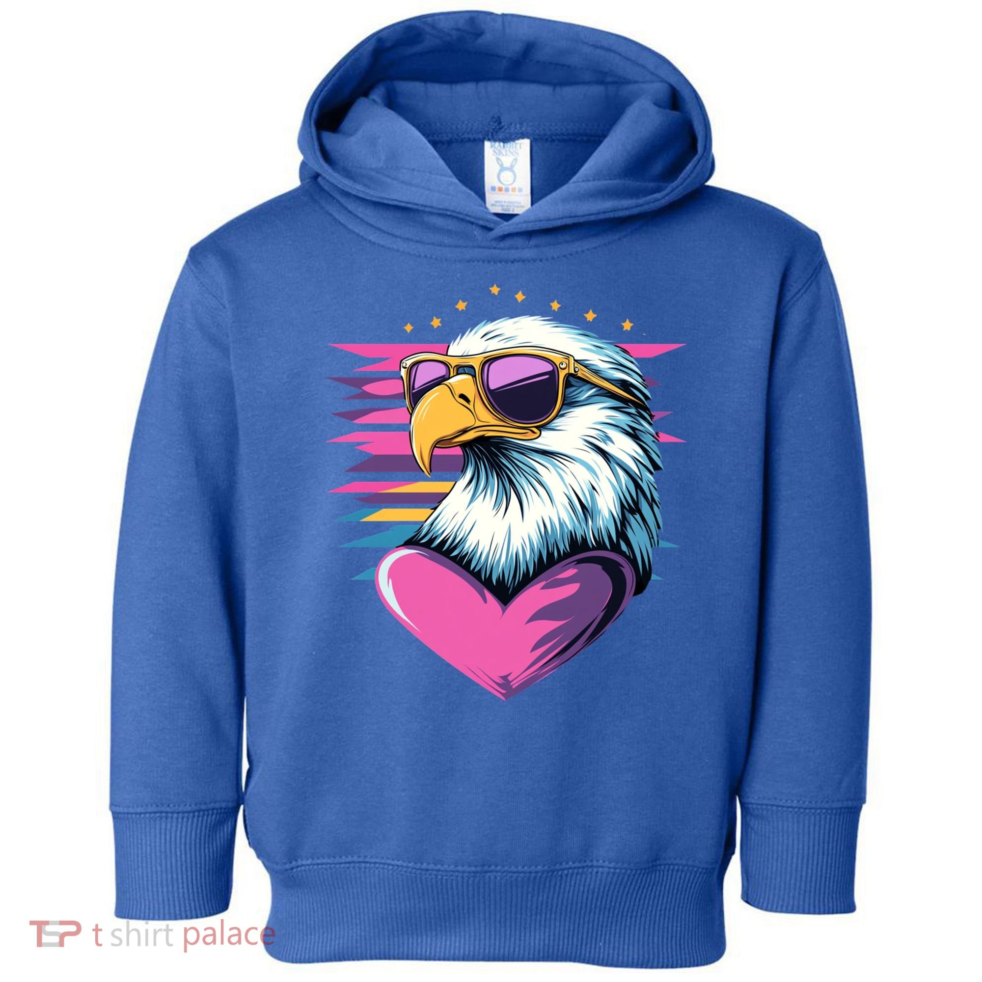 Retro Bald Eagle Valentines Day Funny Gift Toddler Hoodie