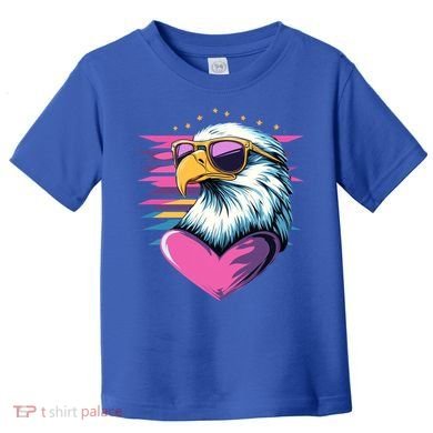 Retro Bald Eagle Valentines Day Funny Gift Toddler T-Shirt