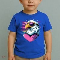 Retro Bald Eagle Valentines Day Funny Gift Toddler T-Shirt thumb 2