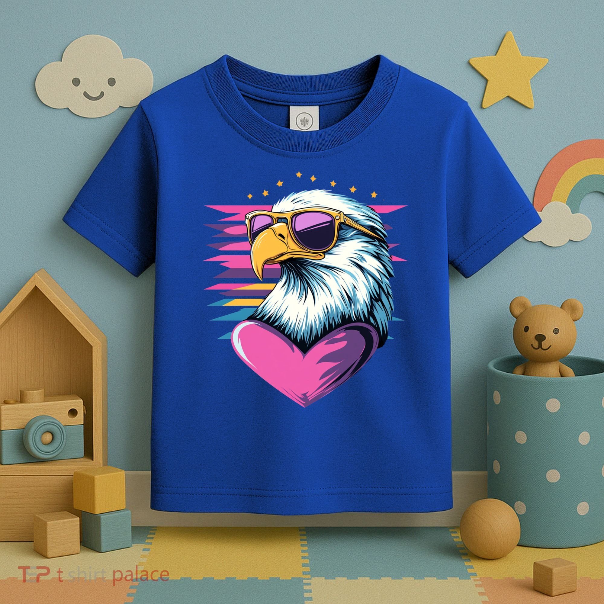 Retro Bald Eagle Valentines Day Funny Gift Toddler T-Shirt