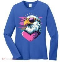 Retro Bald Eagle Valentines Day Funny Gift Women's Long Sleeve Shirt thumb 0