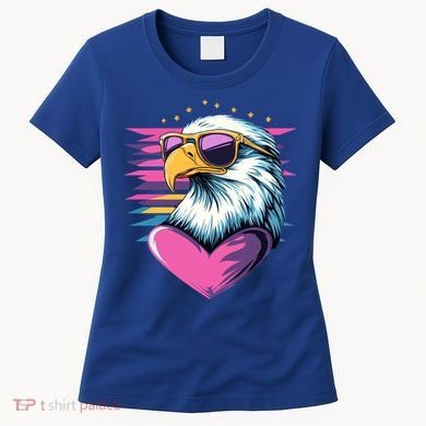 Retro Bald Eagle Valentines Day Funny Gift Women's T-Shirt