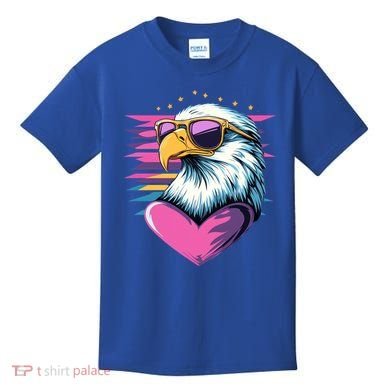 Retro Bald Eagle Valentines Day Funny Gift Kids T-Shirt