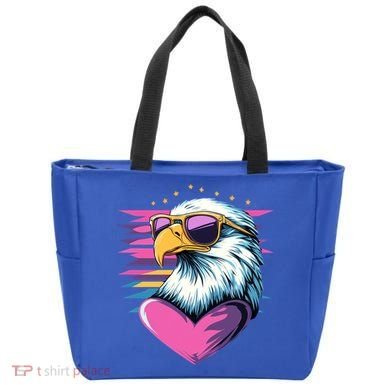 Retro Bald Eagle Valentines Day Funny Gift Tote Bag