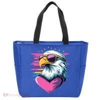 Retro Bald Eagle Valentines Day Funny Gift Tote Bag thumb 0
