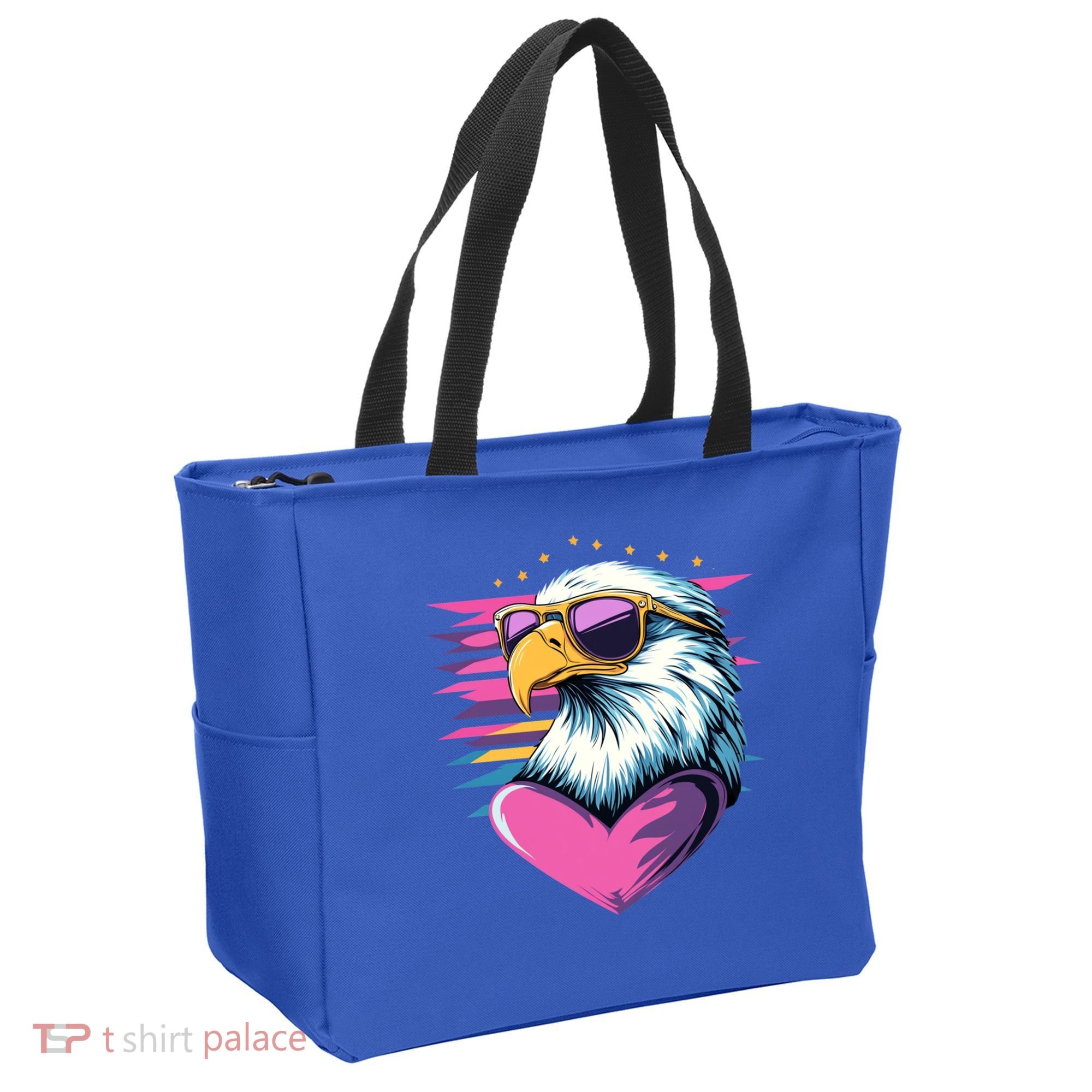 Retro Bald Eagle Valentines Day Funny Gift Tote Bag