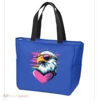 Retro Bald Eagle Valentines Day Funny Gift Tote Bag thumb 3
