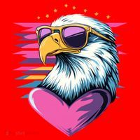 Retro Bald Eagle Valentines Day Funny Gift Santa Hat thumb 1