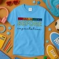 Regulation Before Expectation Autism Awareness Quote Kids T-Shirt thumb 3
