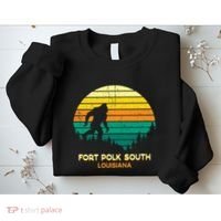 Retro Bayou Fort Polk South Louisiana Bigfoot Souvenir Sweatshirt thumb 2