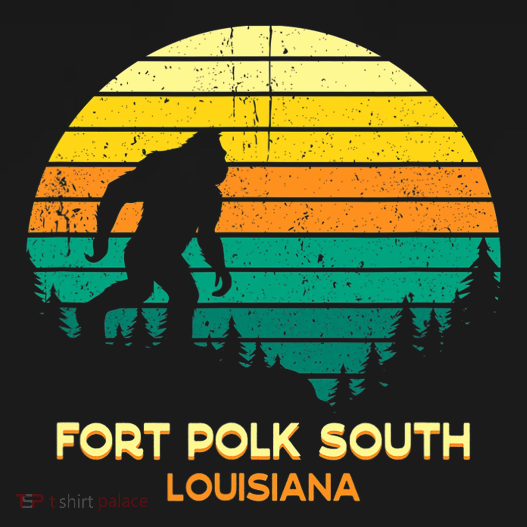 Retro Bayou Fort Polk South Louisiana Bigfoot Souvenir Sweatshirt