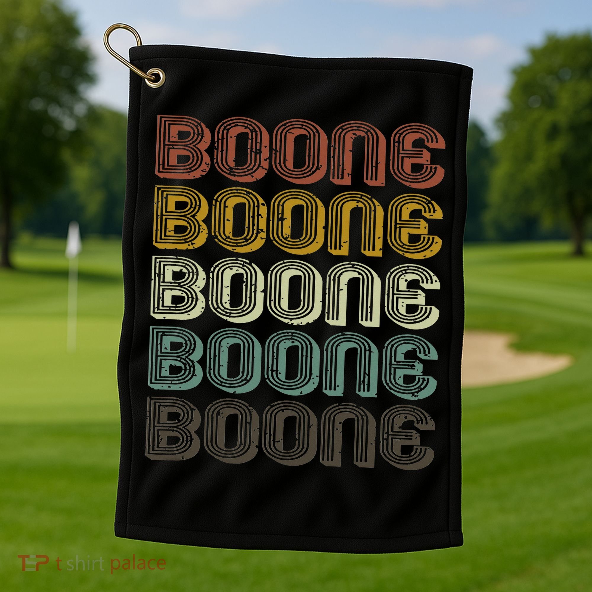 Retro Boone First Name Personalized Boone  Golf Towel