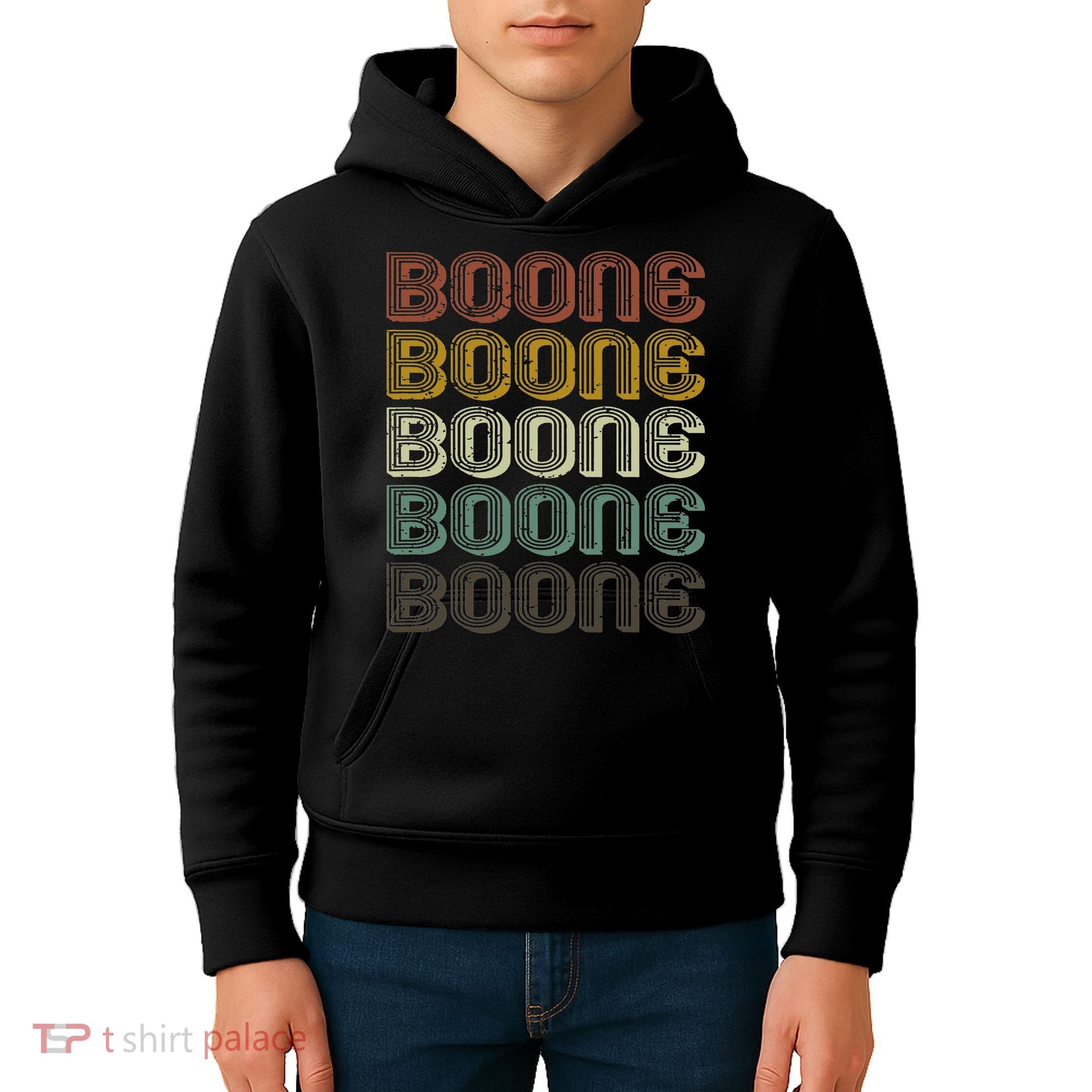 Retro Boone First Name Personalized Boone  Kids Hoodie