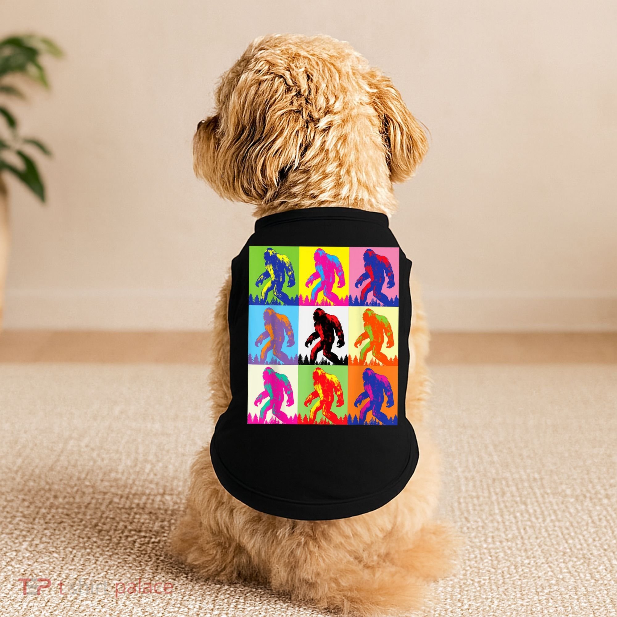 Retro Bigfoot , Funny Pop Art Bigfoot Doggie Tank