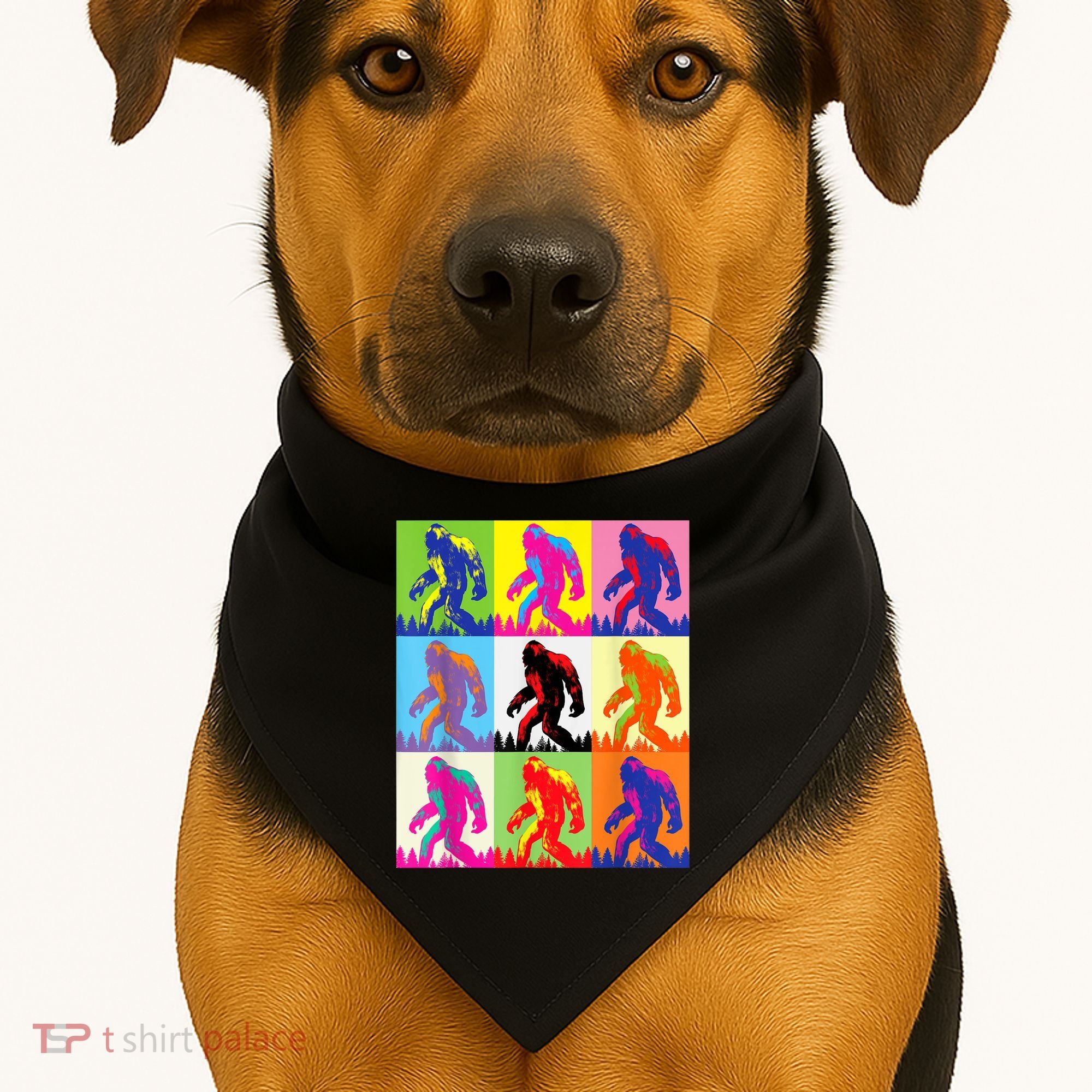 Retro Bigfoot , Funny Pop Art Bigfoot USA-Made Doggie Bandana