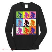 Retro Bigfoot , Funny Pop Art Bigfoot Long Sleeve Shirt thumb 0