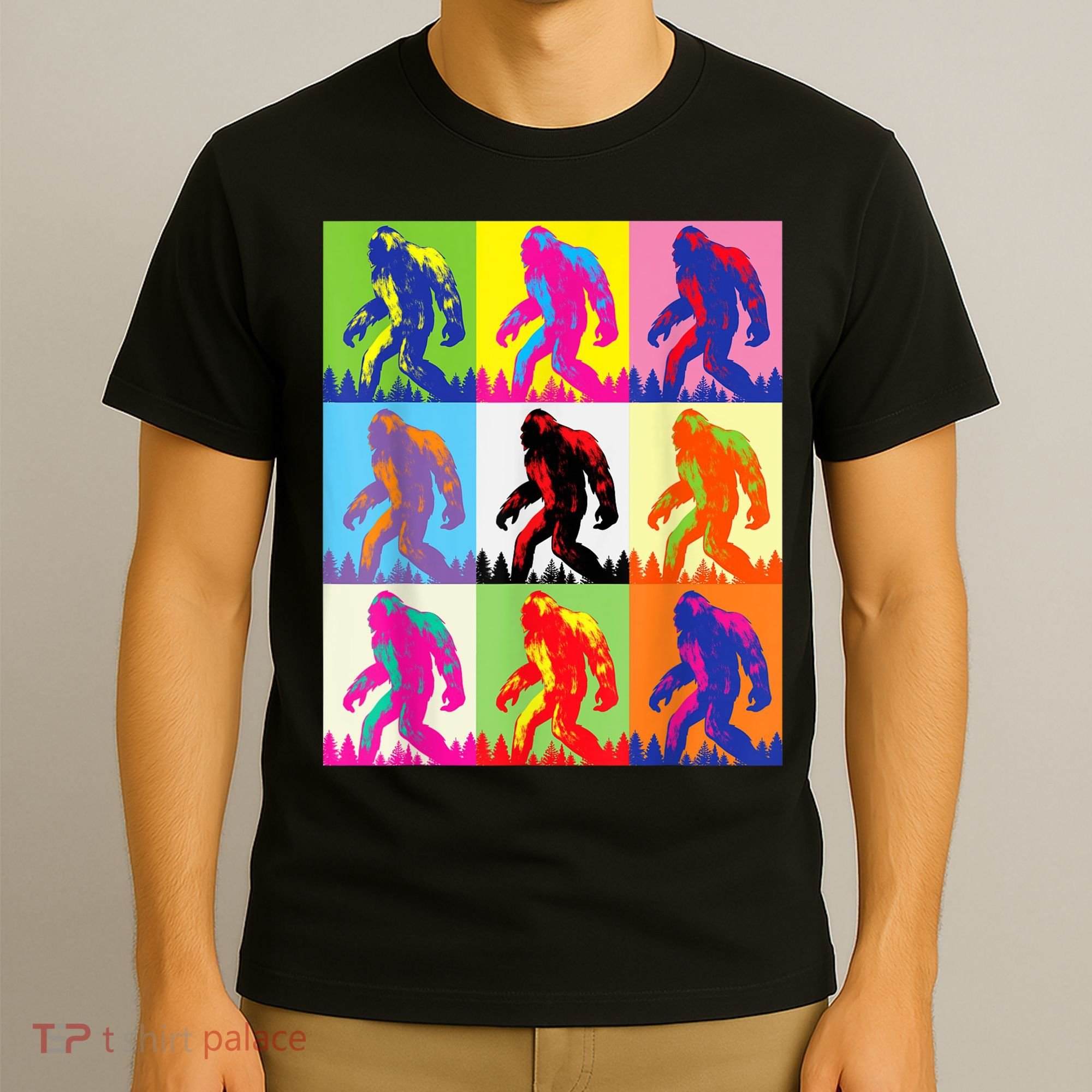 Retro Bigfoot , Funny Pop Art Bigfoot T-Shirt