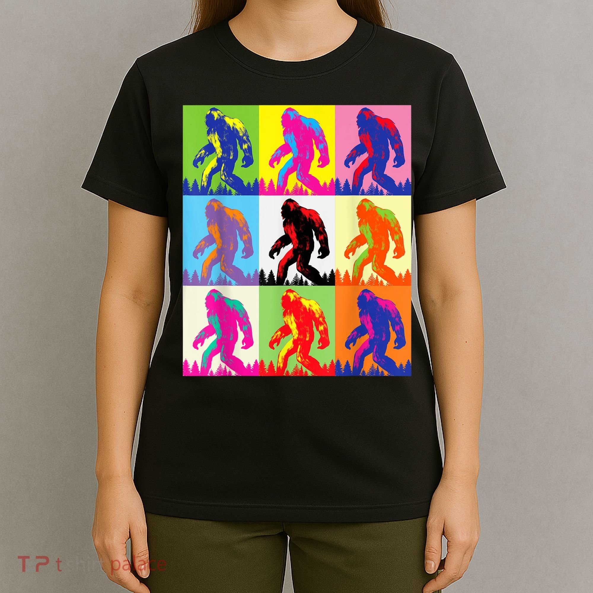 Retro Bigfoot , Funny Pop Art Bigfoot T-Shirt