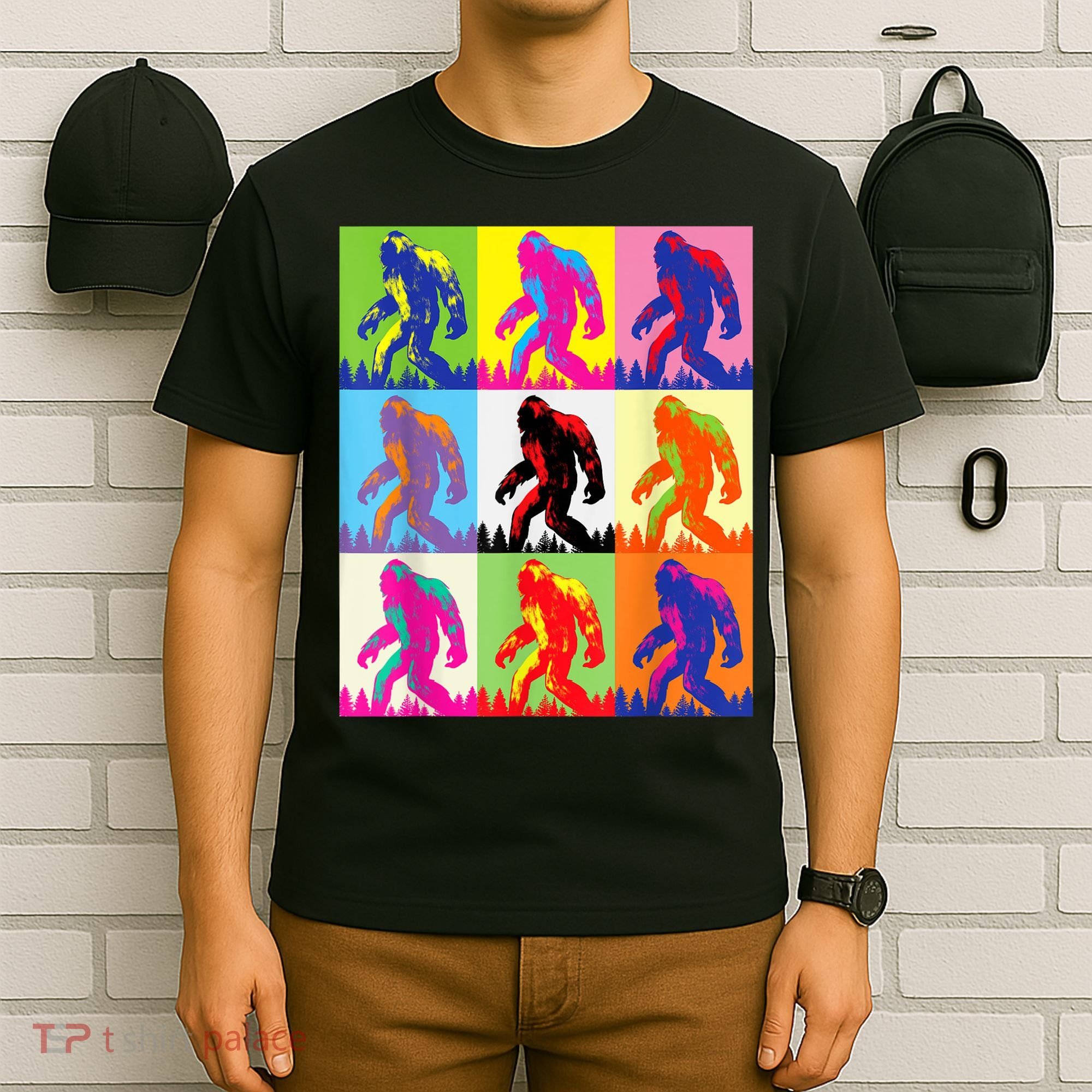 Retro Bigfoot , Funny Pop Art Bigfoot T-Shirt