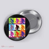 Retro Bigfoot , Funny Pop Art Bigfoot Button thumb 0