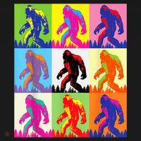 Retro Bigfoot , Funny Pop Art Bigfoot Bucket Hat thumb 4