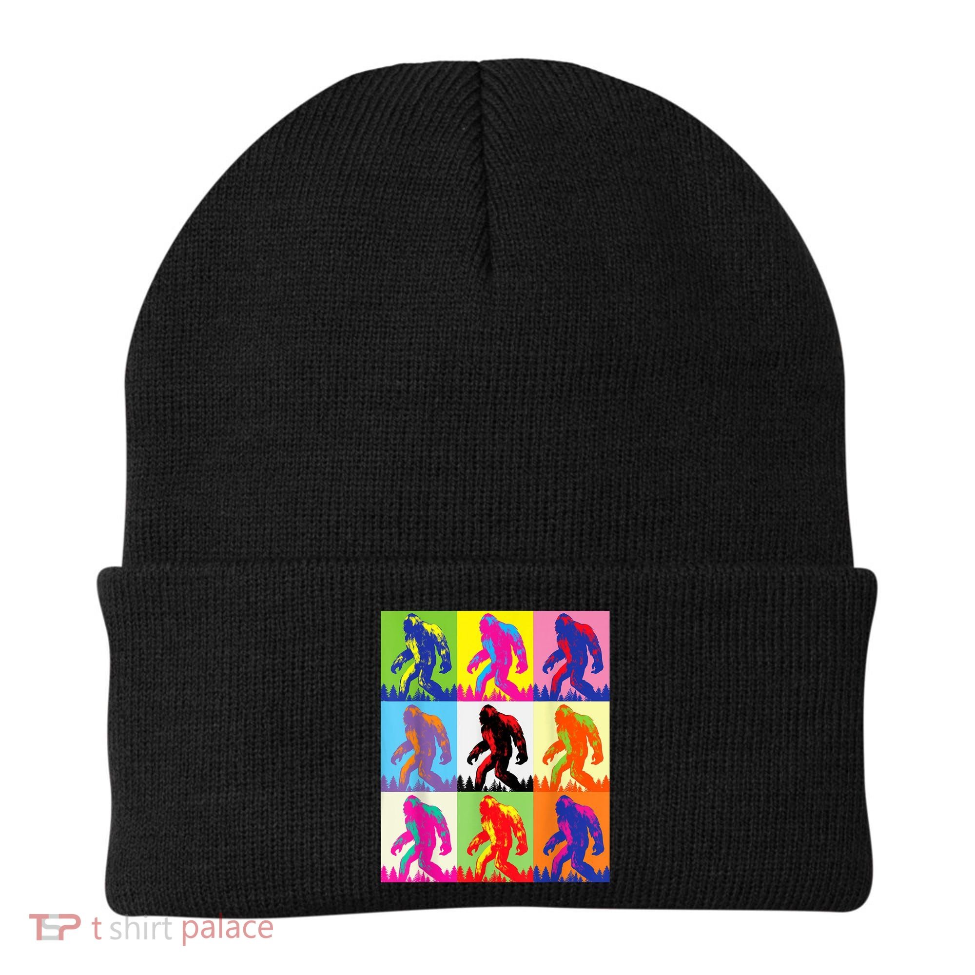 Retro Bigfoot , Funny Pop Art Bigfoot Beanie