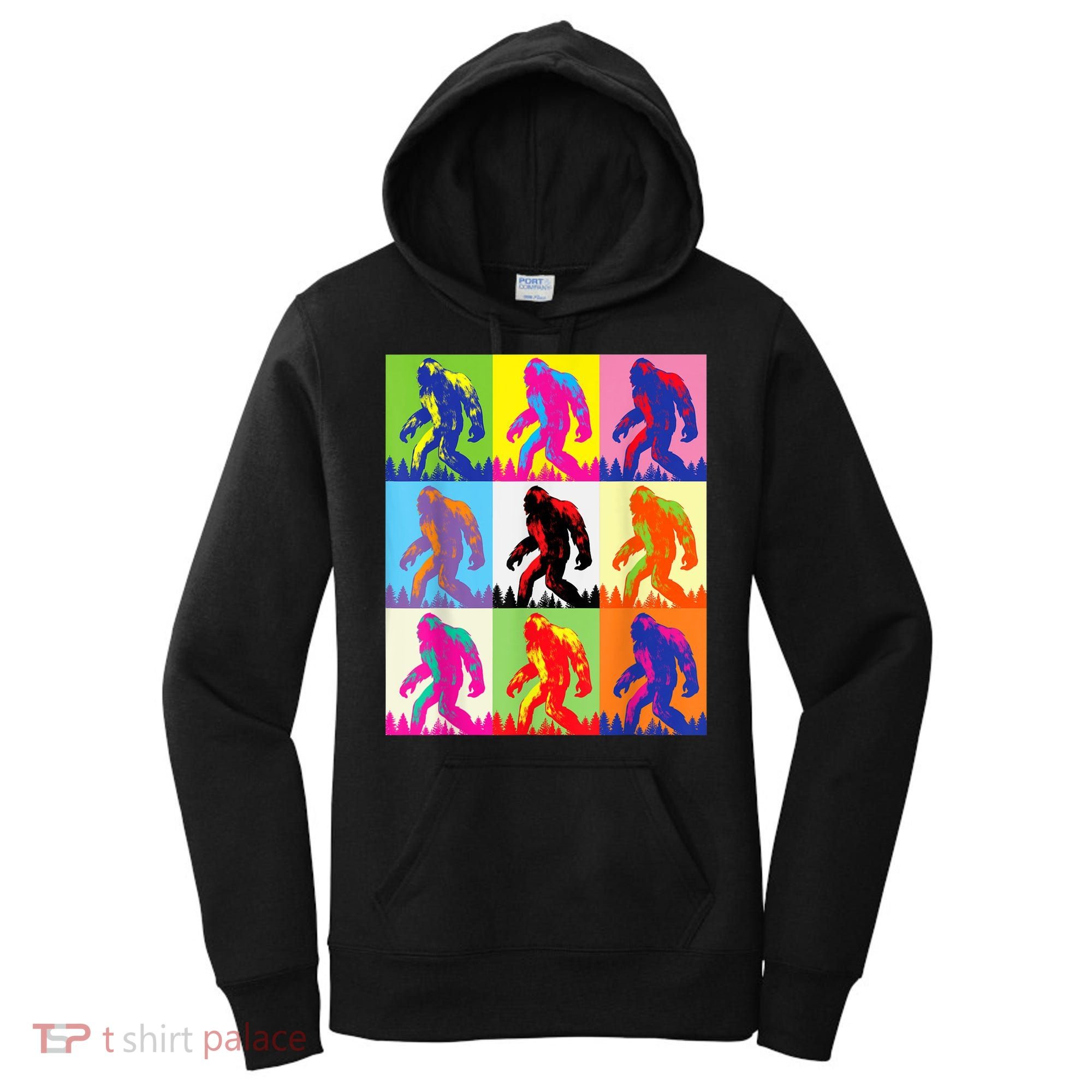 Retro Bigfoot , Funny Pop Art Bigfoot Women's Hoodie