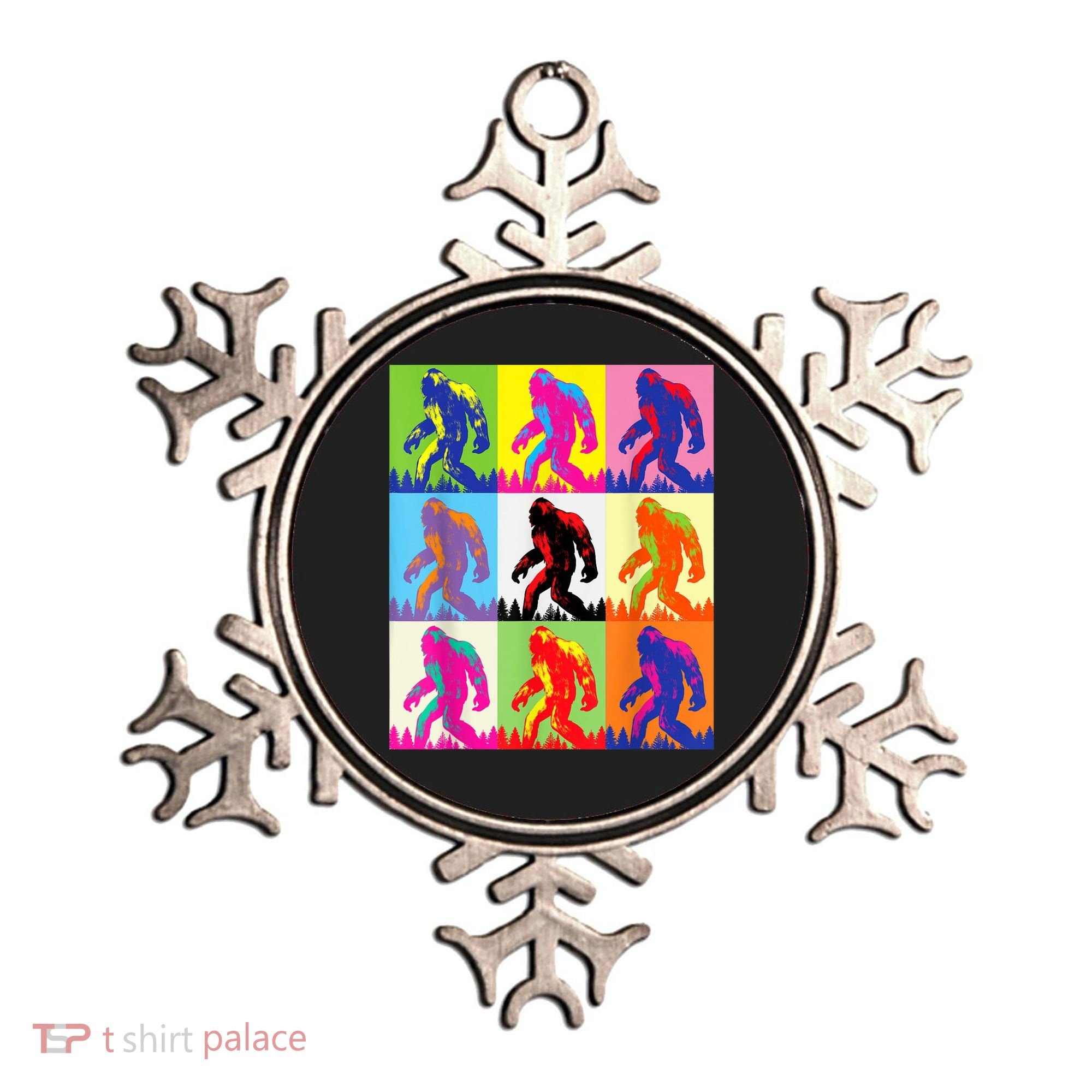Retro Bigfoot , Funny Pop Art Bigfoot Ornament