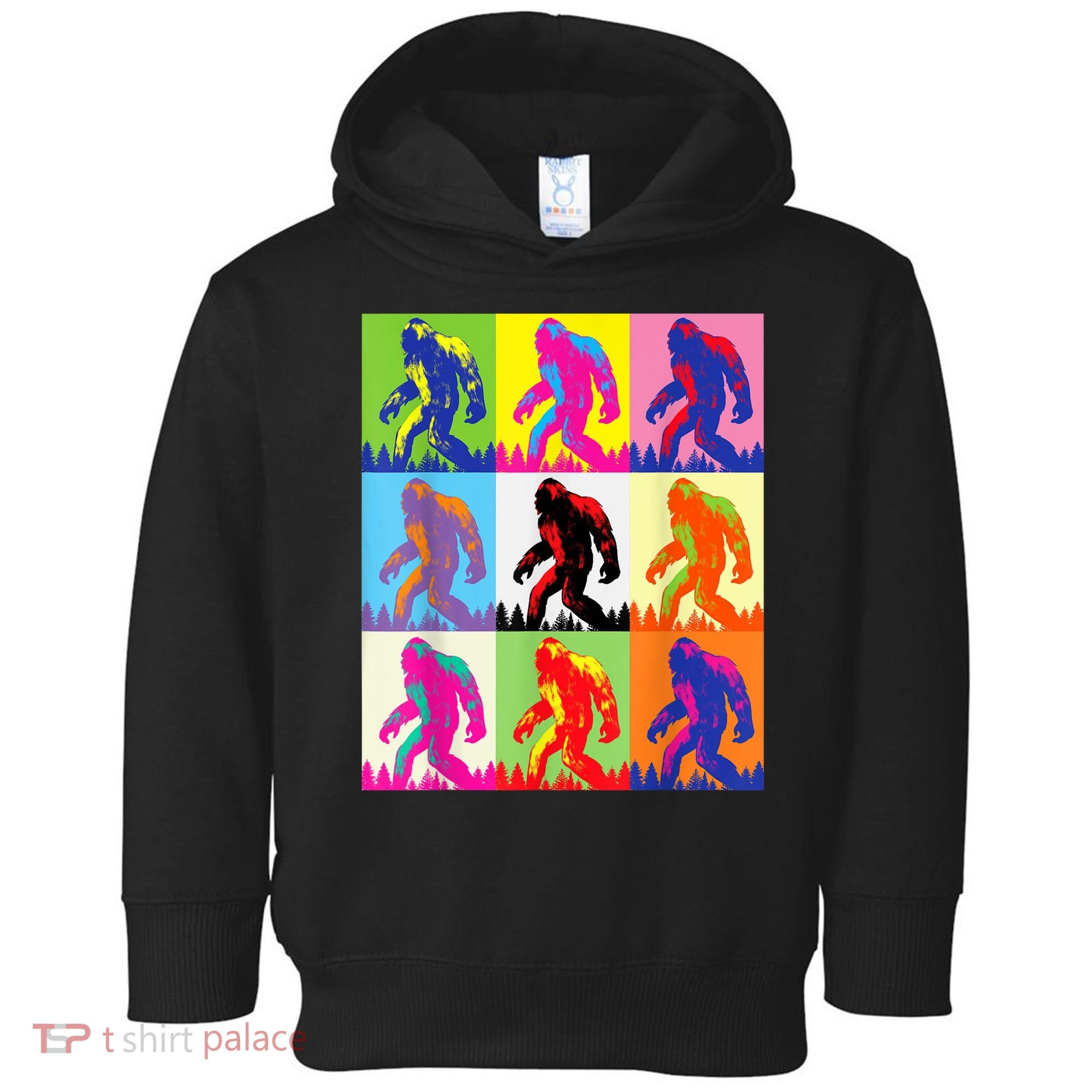 Retro Bigfoot , Funny Pop Art Bigfoot Toddler Hoodie