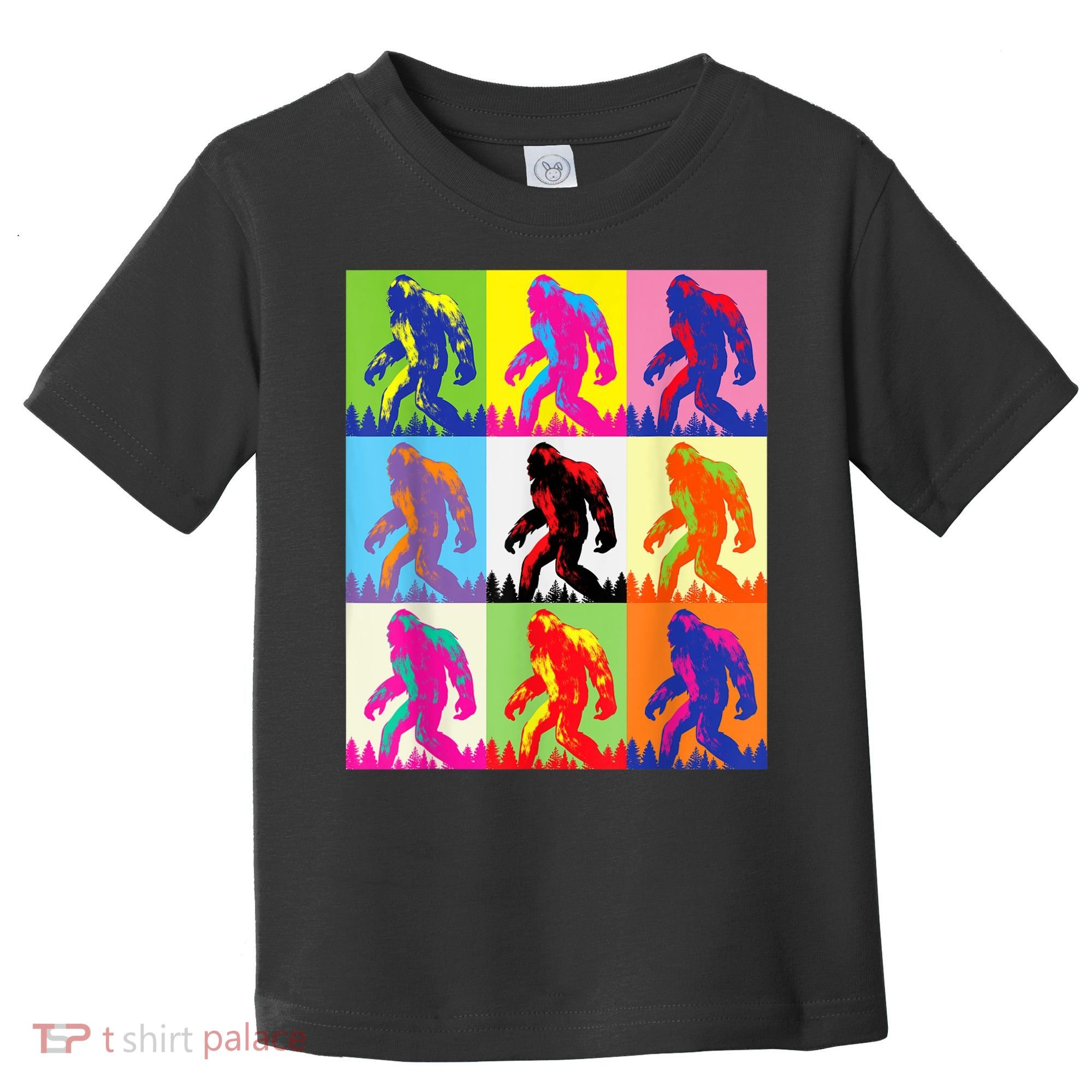 Retro Bigfoot , Funny Pop Art Bigfoot Toddler T-Shirt