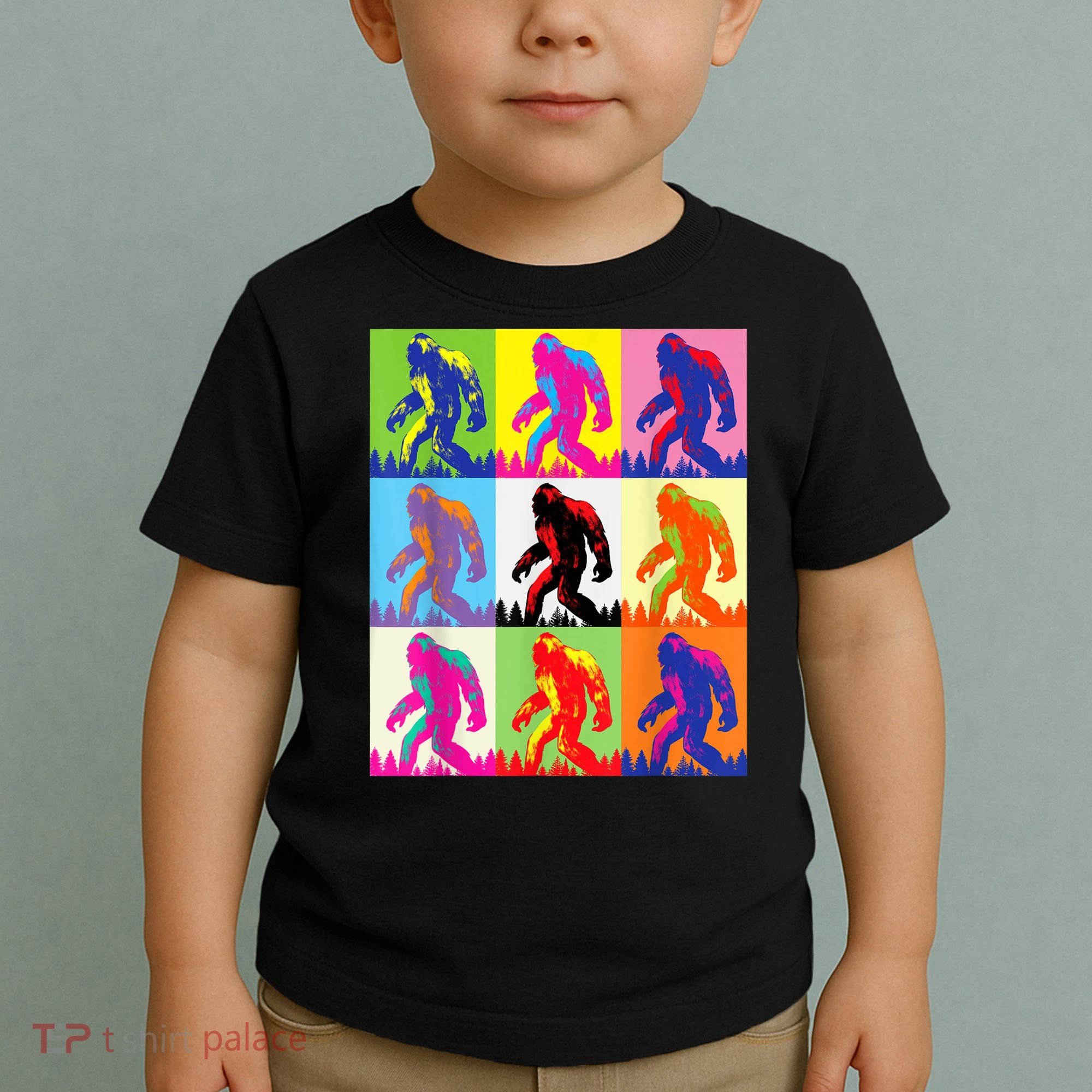 Retro Bigfoot , Funny Pop Art Bigfoot Toddler T-Shirt