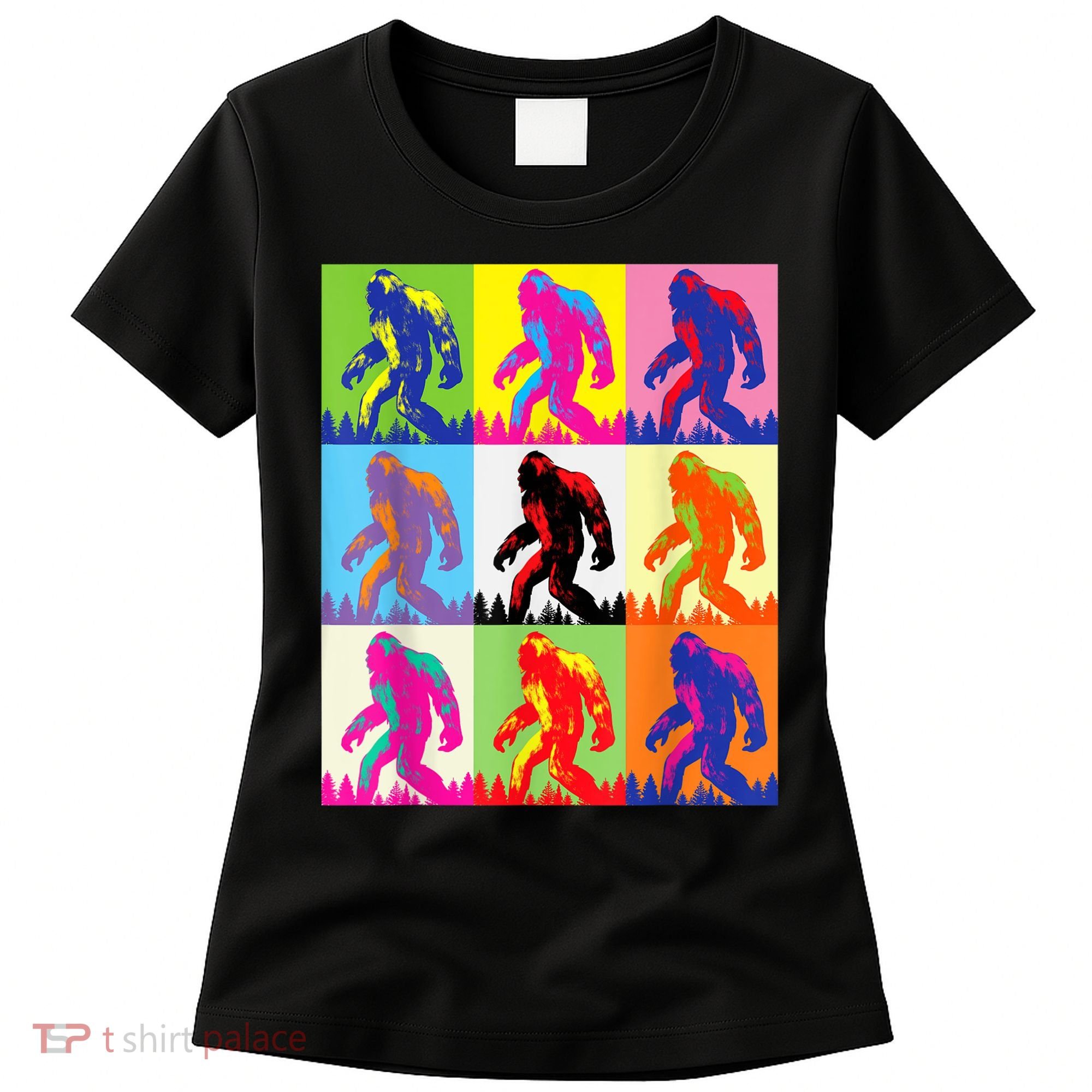 Retro Bigfoot , Funny Pop Art Bigfoot Women's T-Shirt