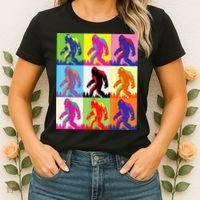 Retro Bigfoot , Funny Pop Art Bigfoot Women's T-Shirt thumb 2