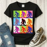 Retro Bigfoot , Funny Pop Art Bigfoot Women's T-Shirt thumb 3
