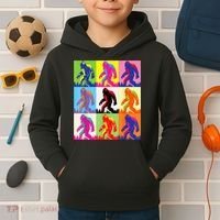 Retro Bigfoot , Funny Pop Art Bigfoot Kids Hoodie thumb 2