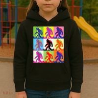 Retro Bigfoot , Funny Pop Art Bigfoot Kids Hoodie thumb 3