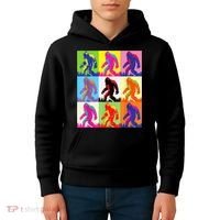 Retro Bigfoot , Funny Pop Art Bigfoot Kids Hoodie thumb 4