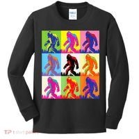 Retro Bigfoot , Funny Pop Art Bigfoot Kids Long Sleeve Shirt thumb 0
