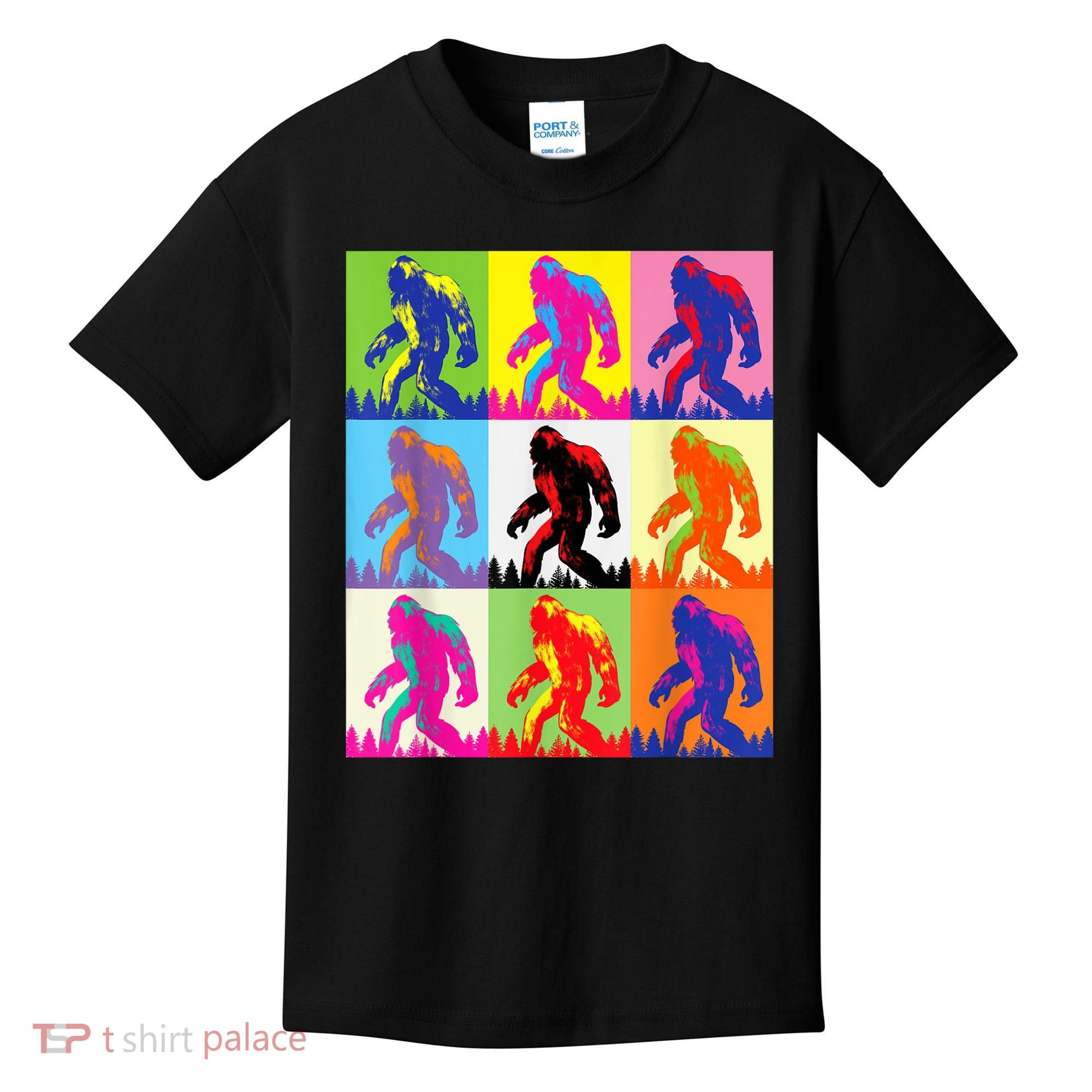 Retro Bigfoot , Funny Pop Art Bigfoot Kids T-Shirt