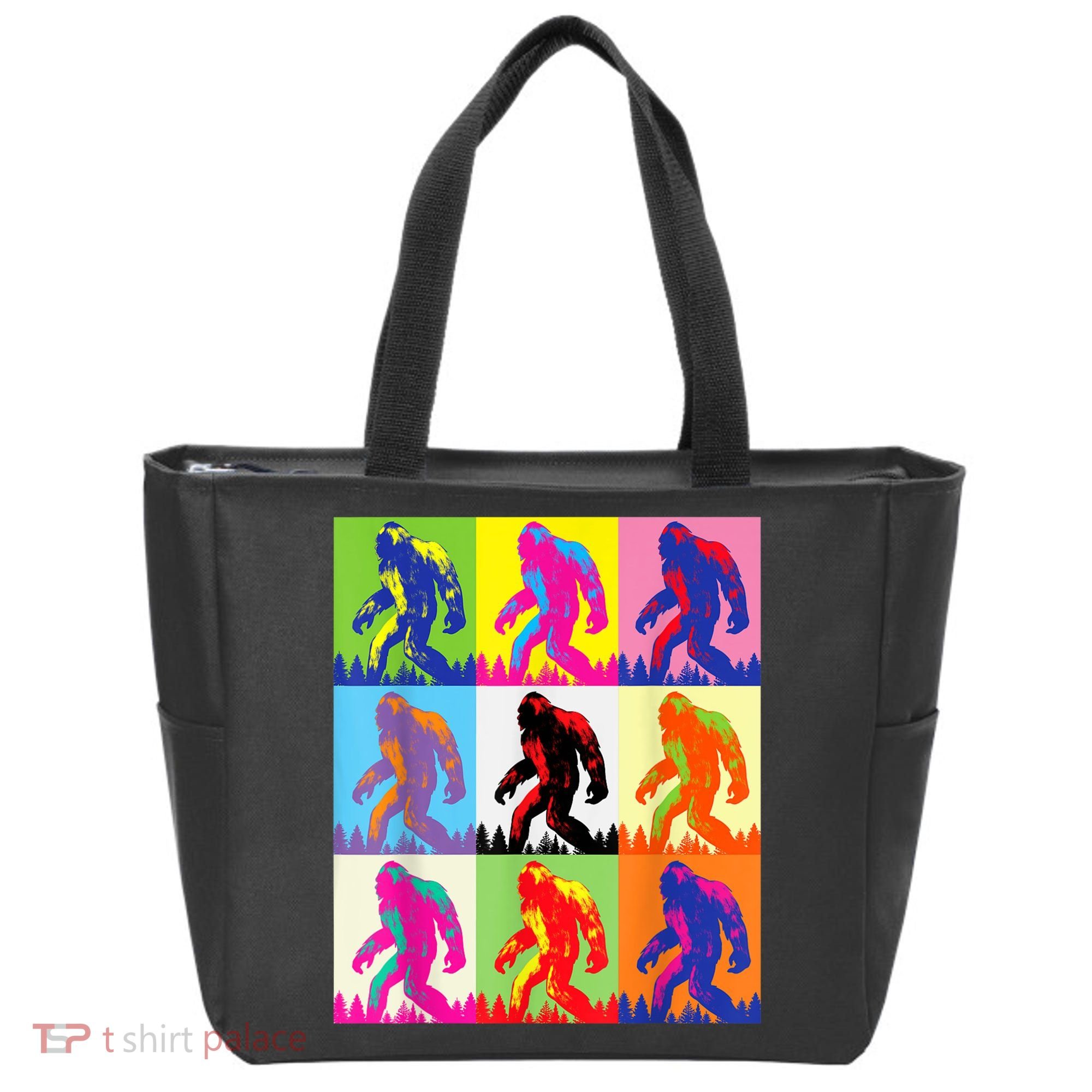 Retro Bigfoot , Funny Pop Art Bigfoot Tote Bag