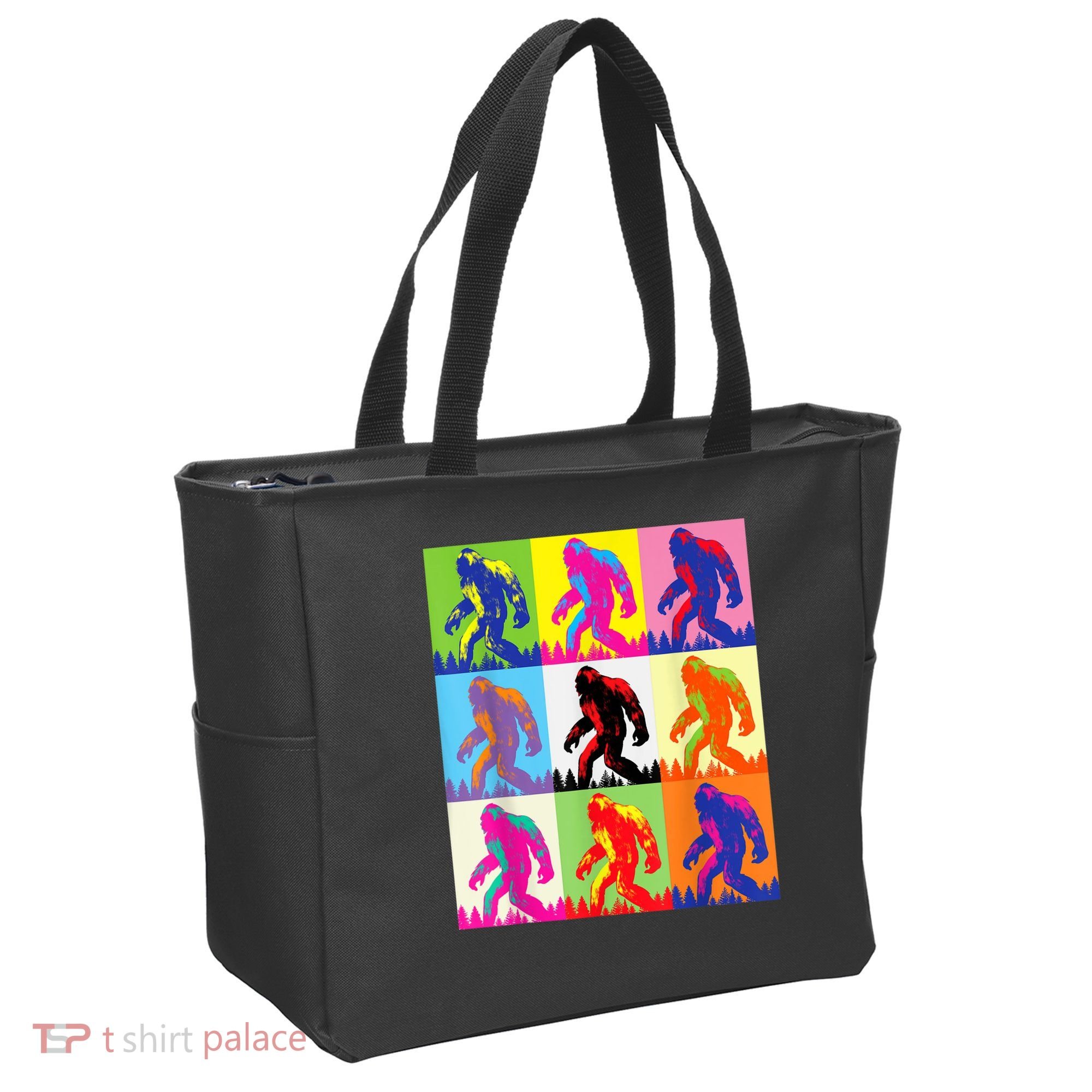 Retro Bigfoot , Funny Pop Art Bigfoot Tote Bag