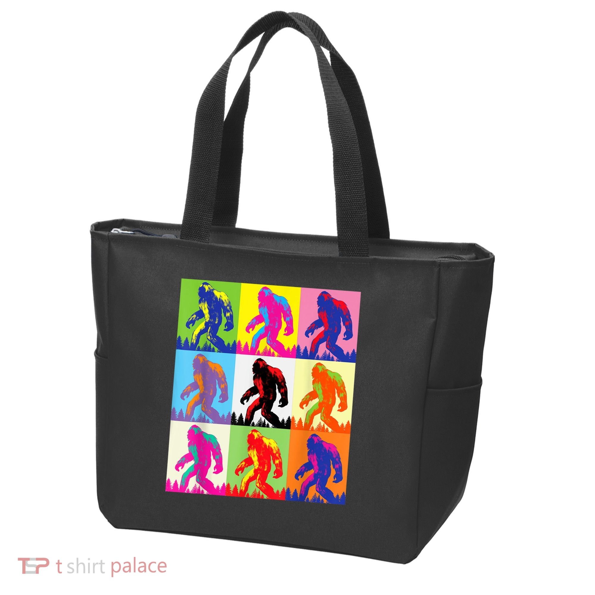 Retro Bigfoot , Funny Pop Art Bigfoot Tote Bag