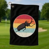Rhinoceros Beetle Fighting Beetle Kabutomushi Golf Towel thumb 1