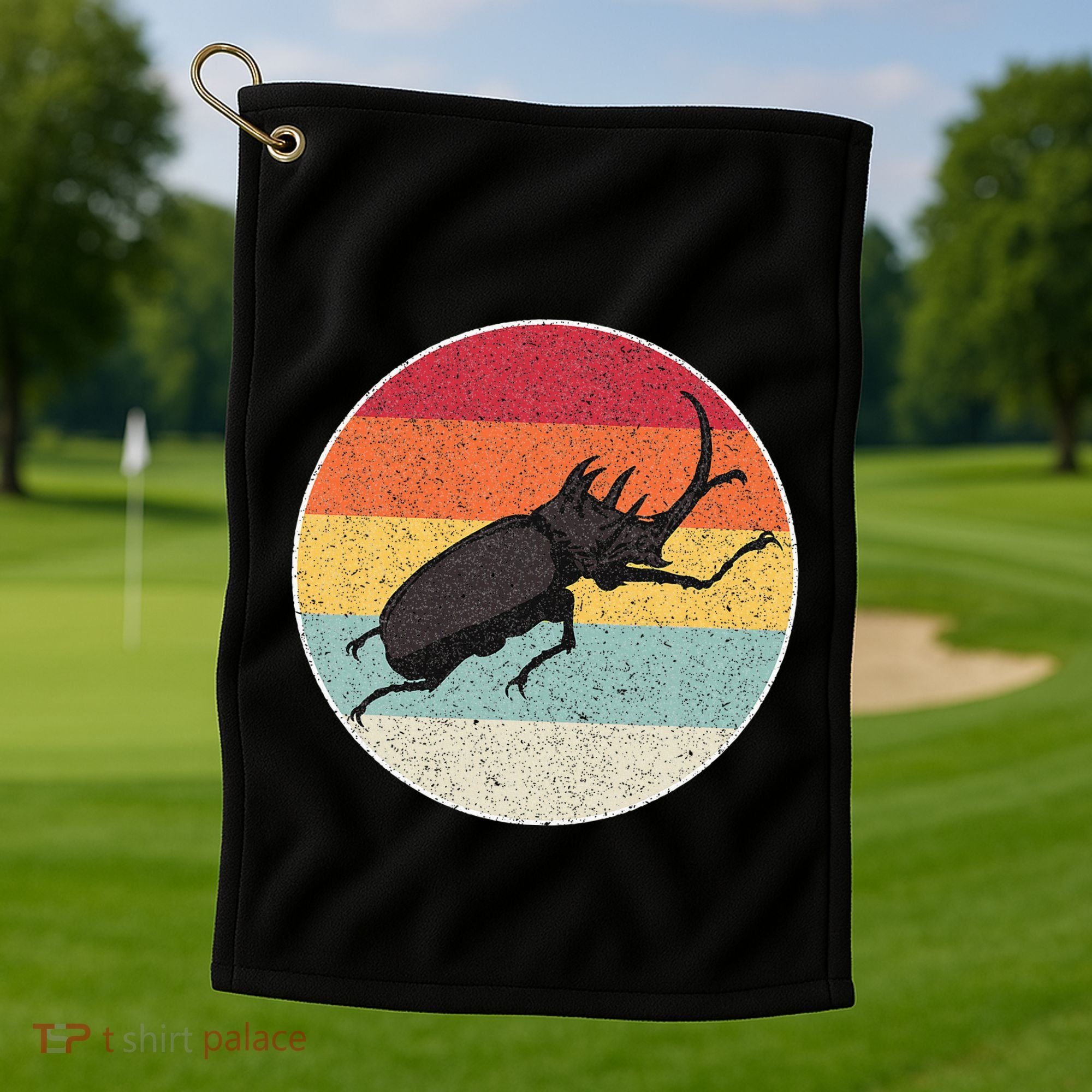 Rhinoceros Beetle Fighting Beetle Kabutomushi Golf Towel