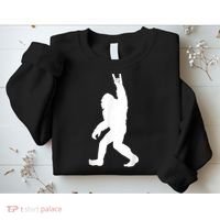 Retro Bigfoot , Funny Rock And Roll Bigfoot Sweatshirt thumb 2